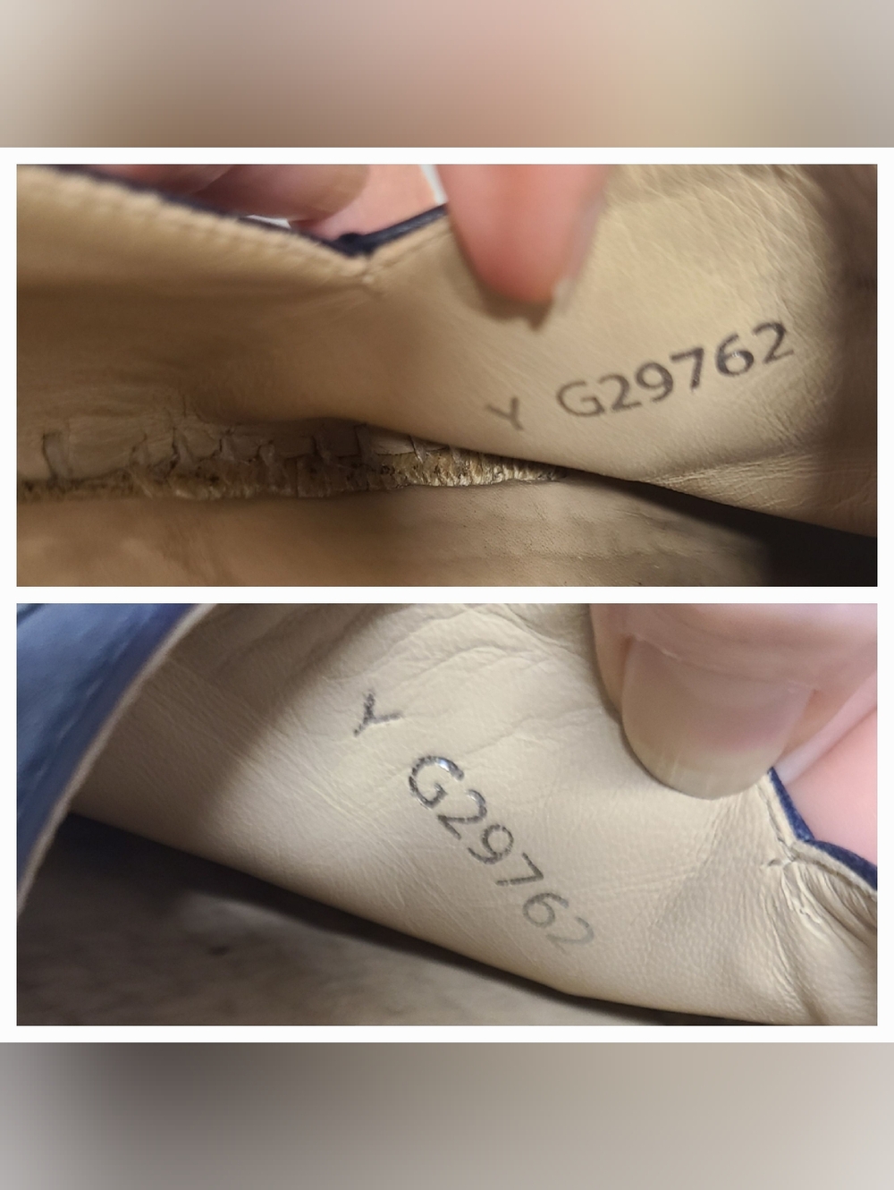 Chanel CC Logo Navy & Black Lambskin Leather Espadrilles Flats Sz 39 US 8 - Picture 7 of 16